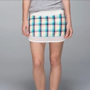 Lululemon Hotty Hot Skirt Wee Wheezy Check Bleached Coral 4 Skort